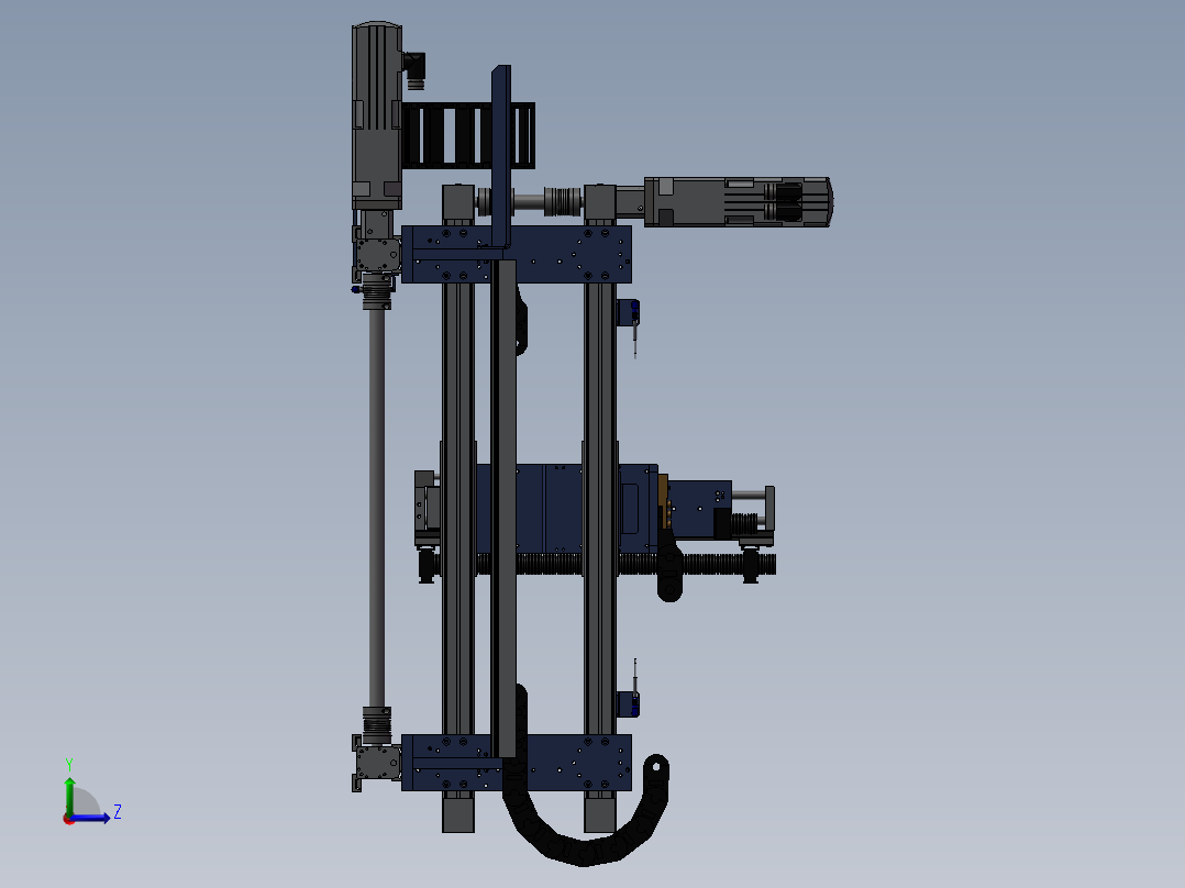 三坐标系统机左视图