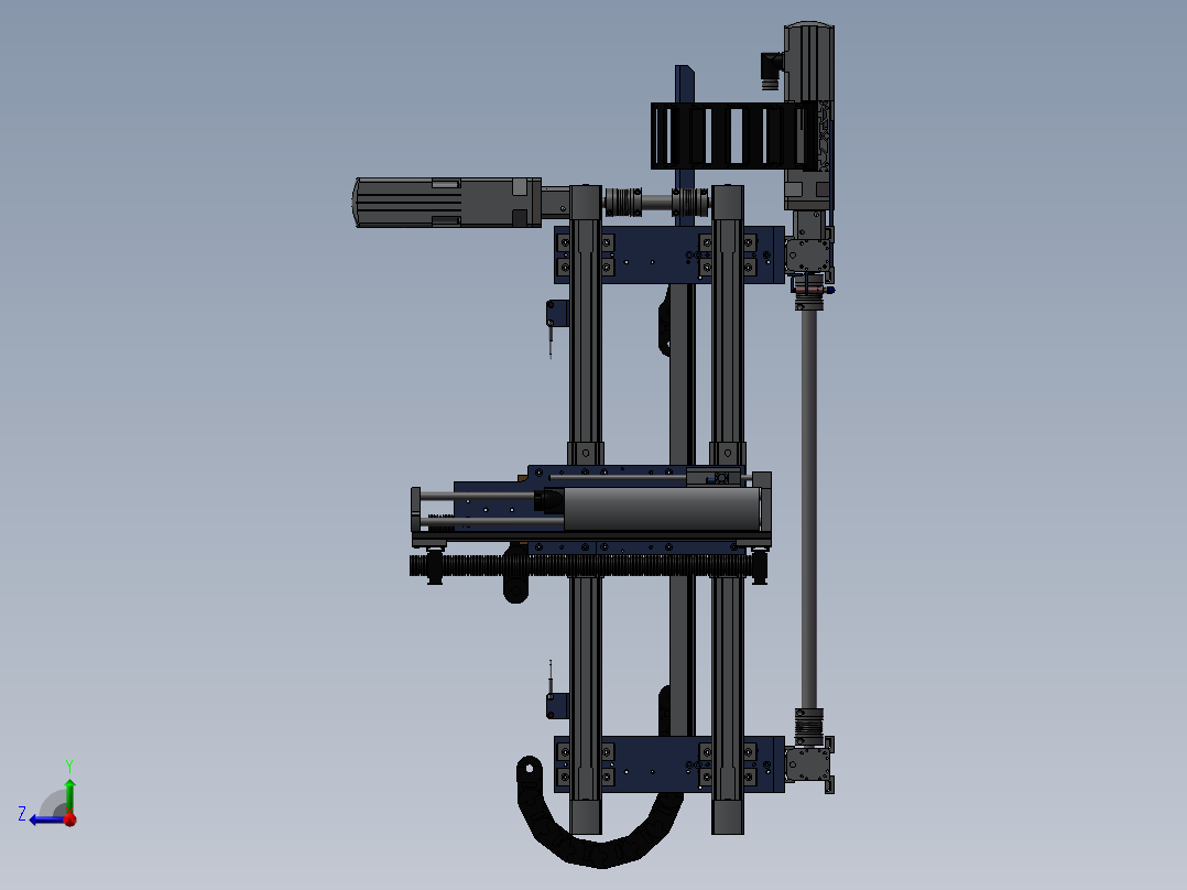 三坐标系统机右视图