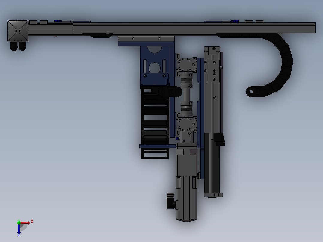 三坐标系统机俯视图