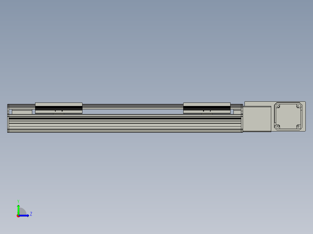 直线模组LHB17-L40-S450-BR设计图纸左视图
