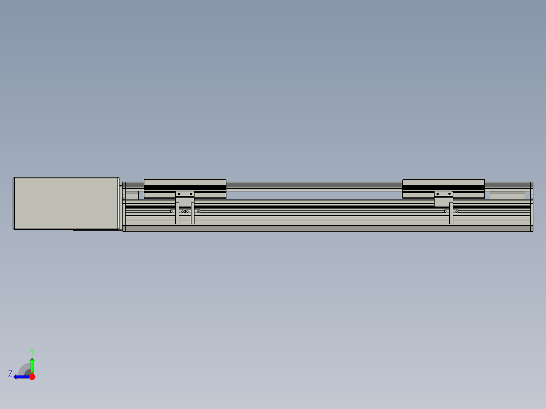 直线模组LHB17-L40-S450-BR设计图纸右视图