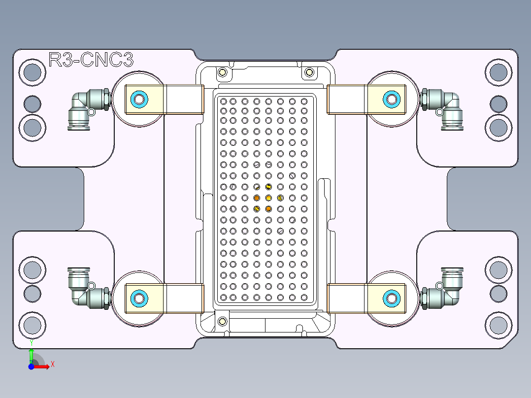 R3-笔记本CNC工装夹具三维模型CNC3-1204前视图