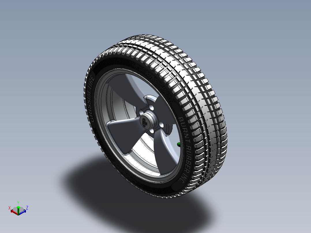 轮胎、车轮、轮毂(5)正等轴测图