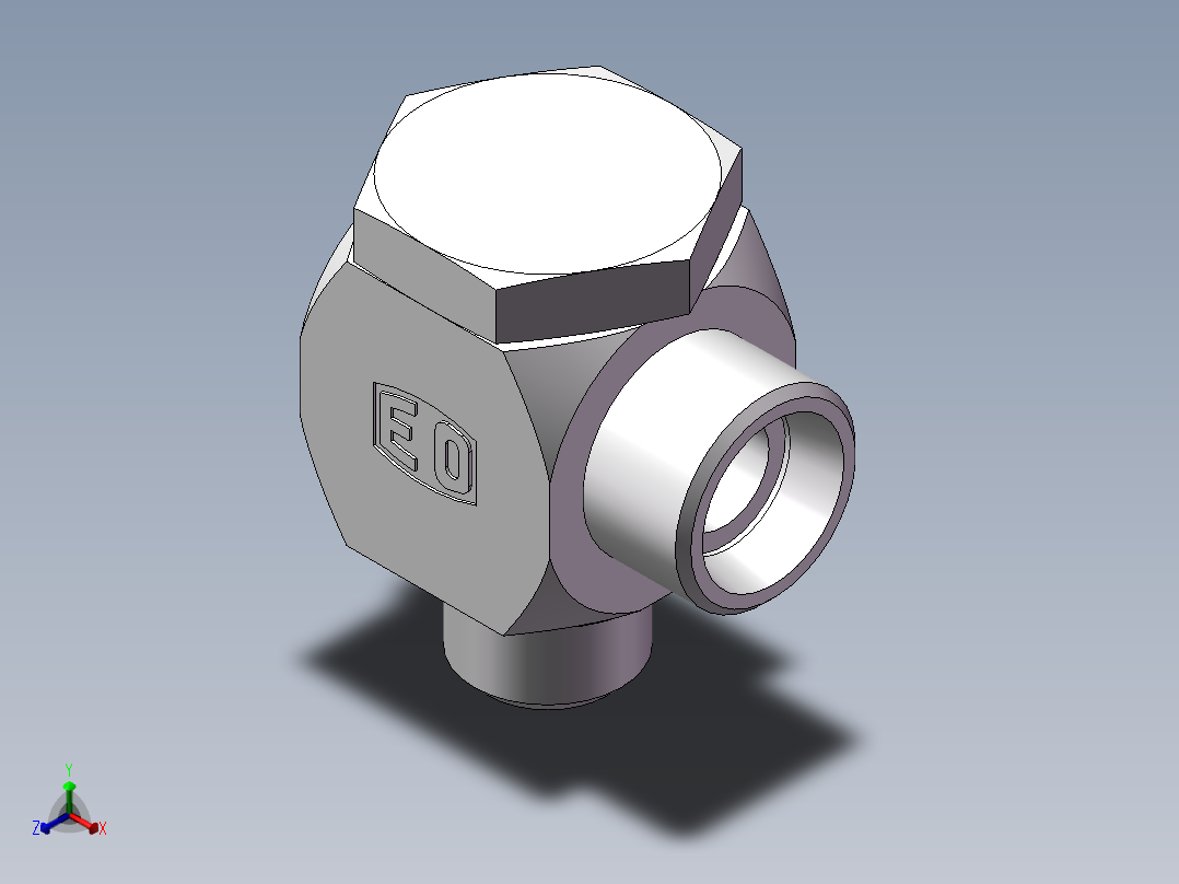 铰接式90度接头、1CI-22-18正等轴测图