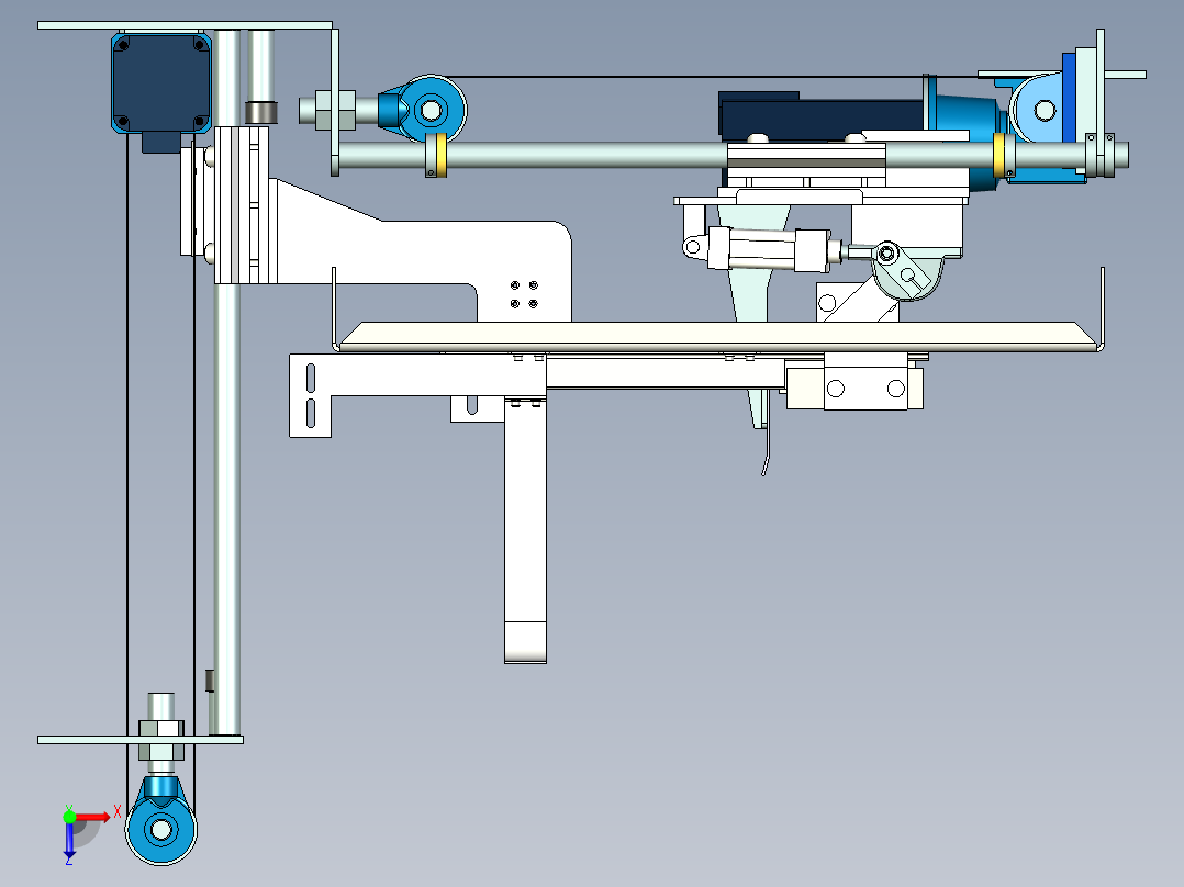 纸箱折边机构设计俯视图