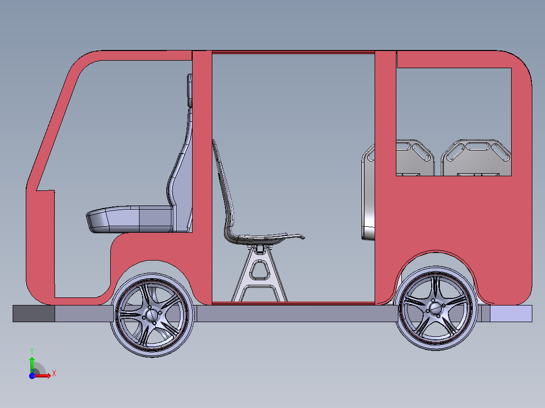 8座微型巴士前视图