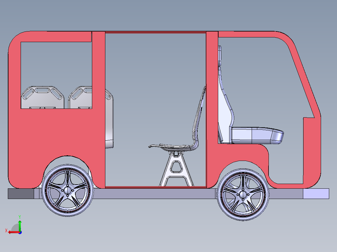 8座微型巴士后视图