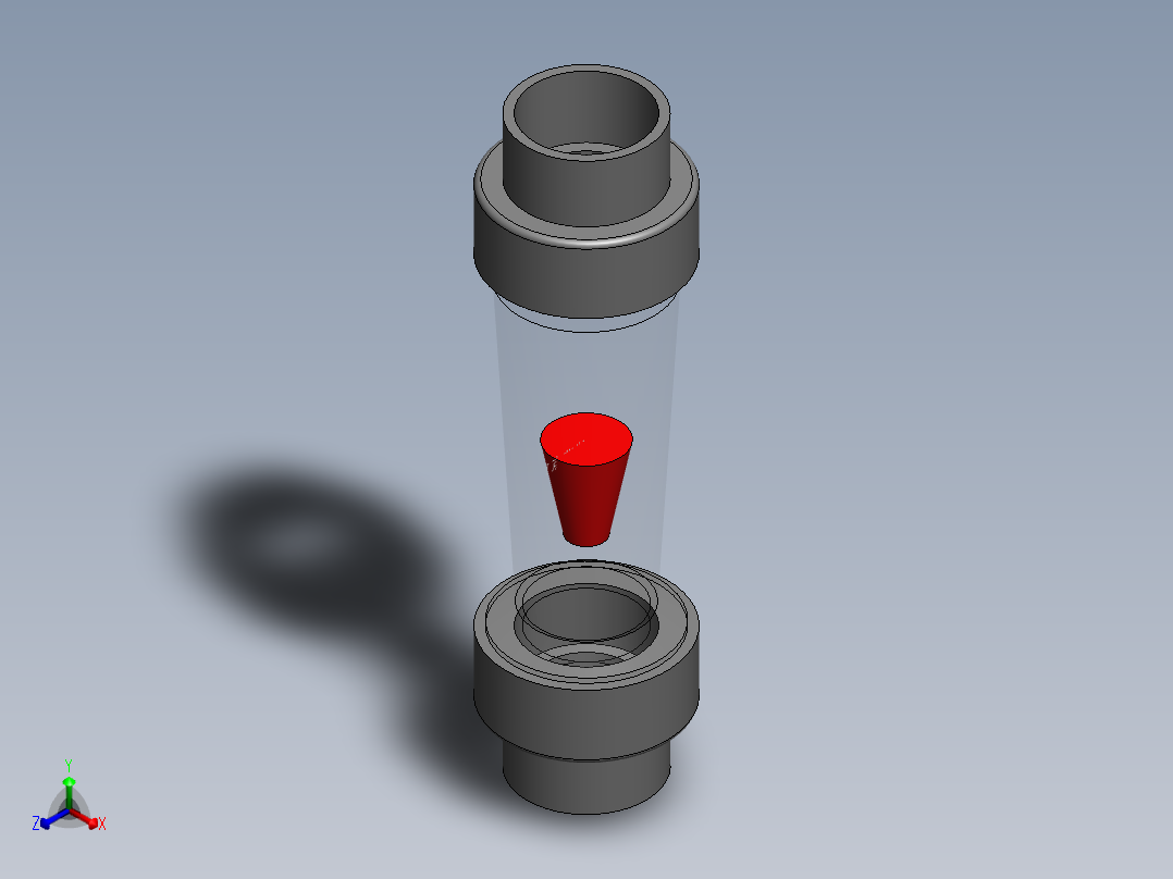 塑料转子流量计-UPVC DN15-DN150正等轴测图