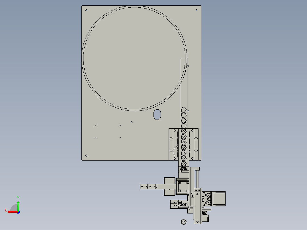 弹簧座出料与检测总成后视图