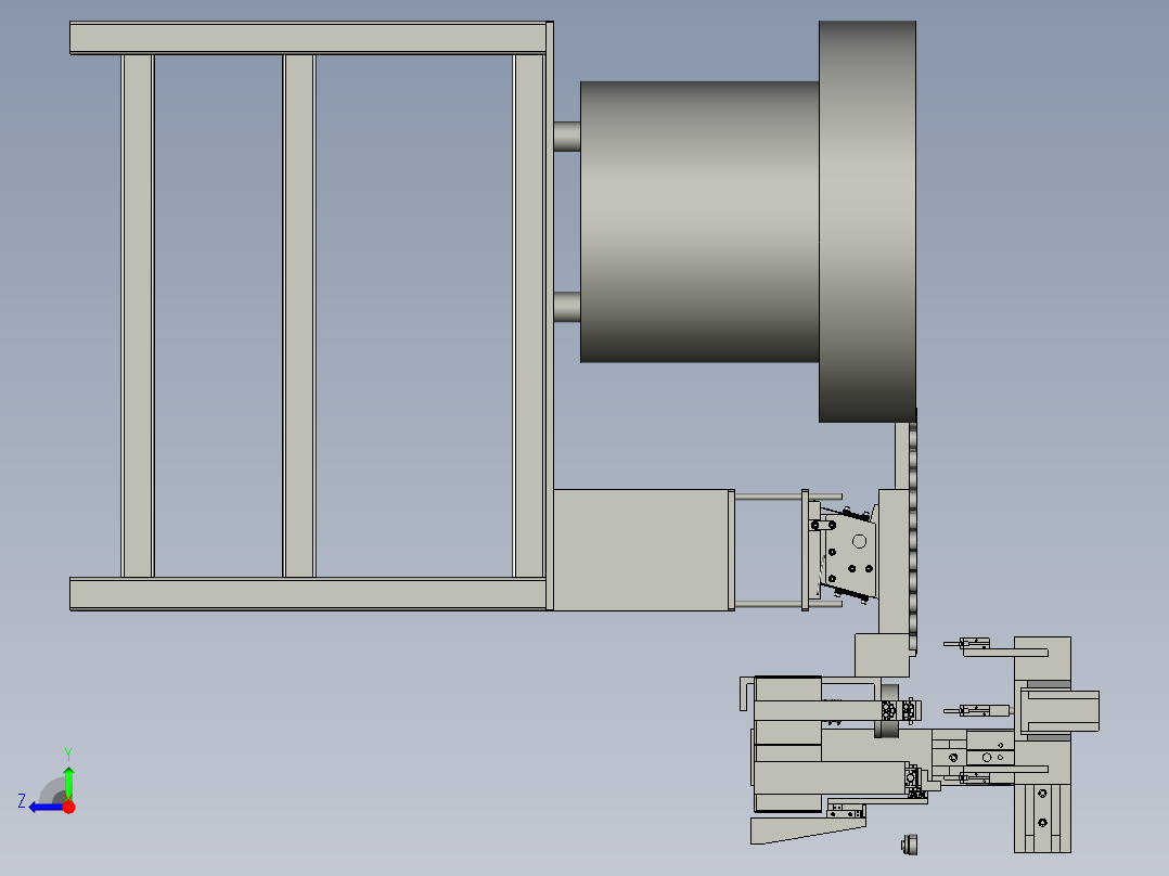 弹簧座出料与检测总成右视图