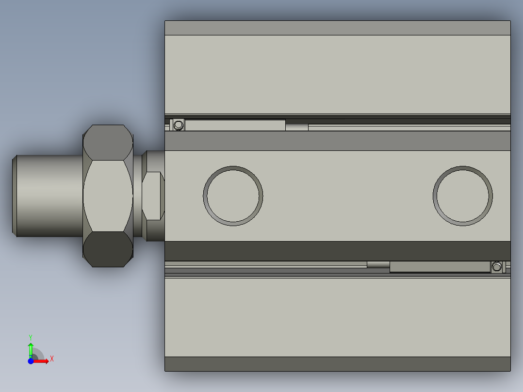 ACQ63x30SB薄型气缸前视图
