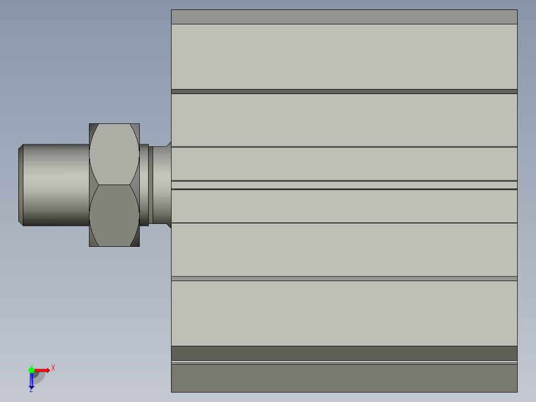ACQ63x30SB薄型气缸俯视图