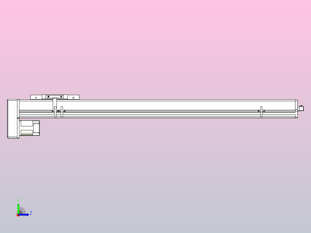 MCH14无尘螺杆滑台[MCH14-L#-800-BM-P20-C3]左视图