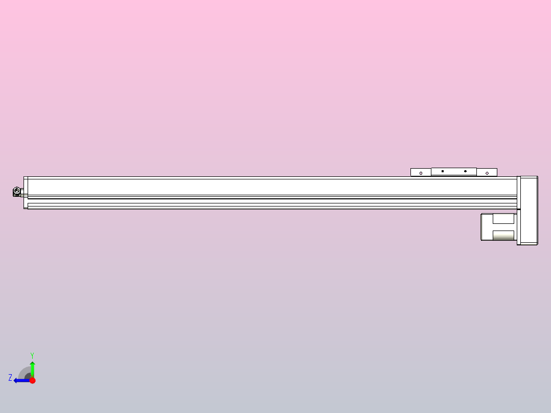 MCH14无尘螺杆滑台[MCH14-L#-800-BM-P20-C3]右视图