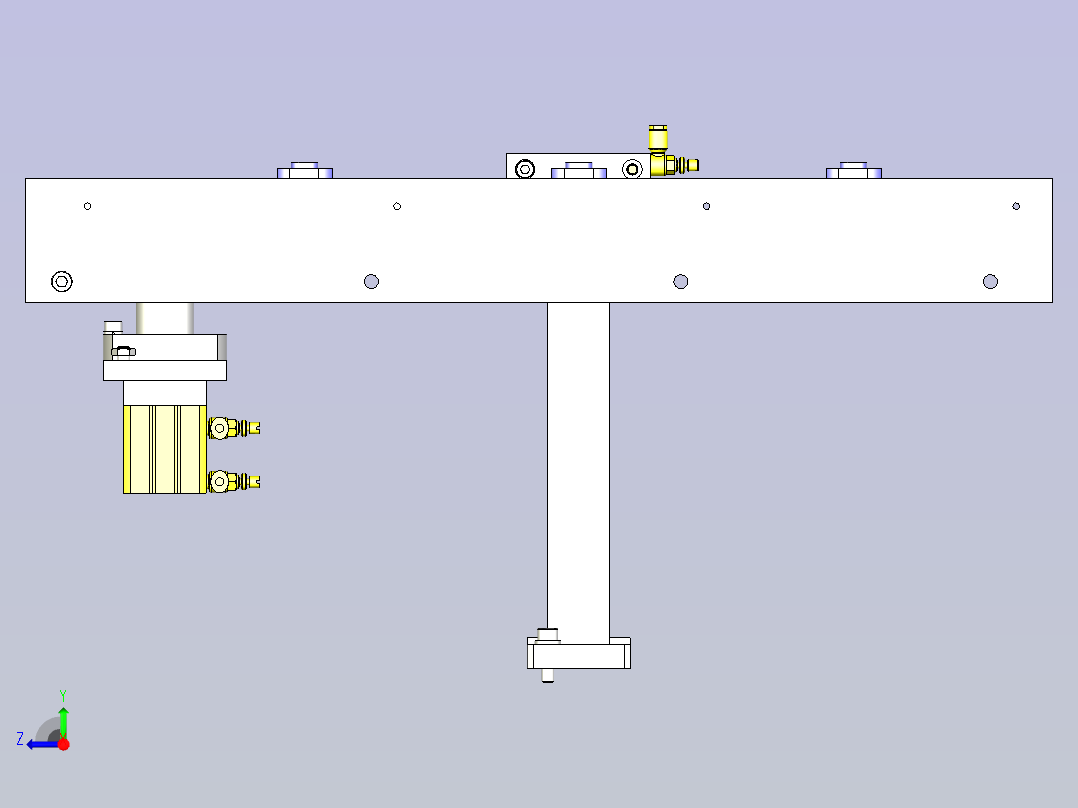 一款压板传送避让拦截机构3D模型右视图