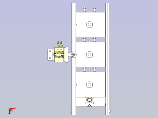 一款压板传送避让拦截机构3D模型俯视缩略图