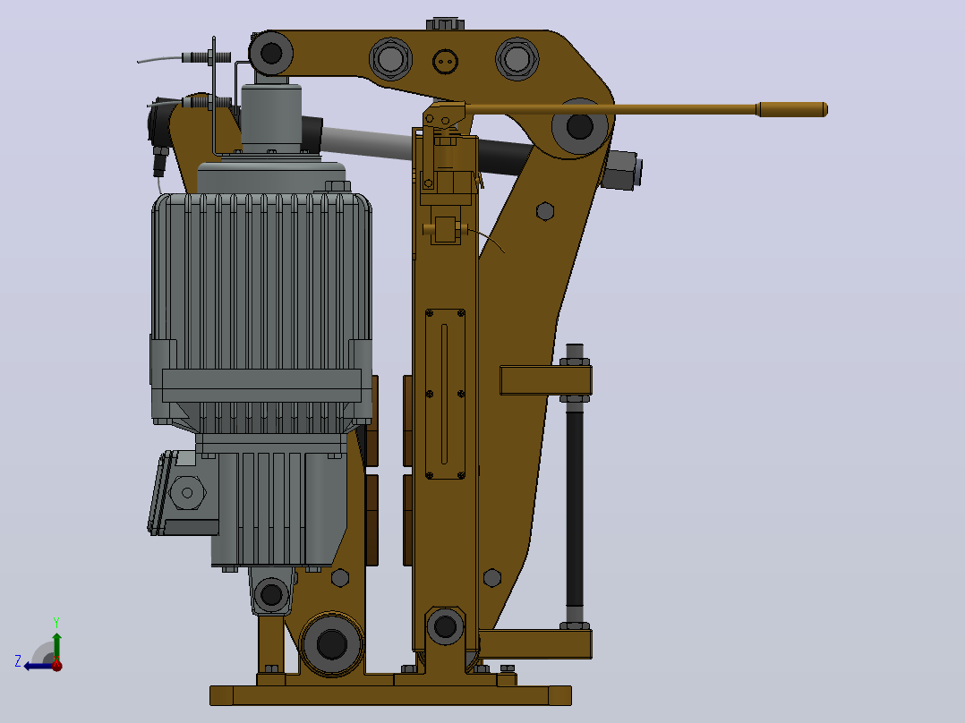 YP31系列电力液压盘式制动器YP31-1250-450×30-ⅠB-CL.RL.WL.HL右视图