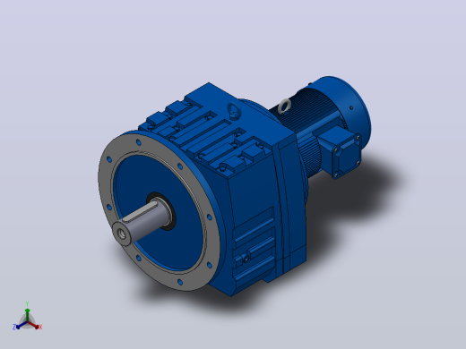 RF107法兰轴伸式安装斜齿轮减速机RF107-Y1.1-8P-90S-M1-0°-Φ450