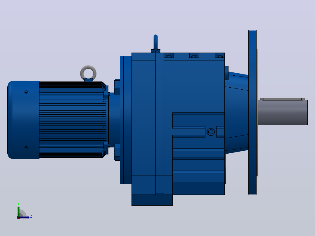 RF107法兰轴伸式安装斜齿轮减速机RF107-Y1.1-8P-90S-M1-0°-Φ450左视图