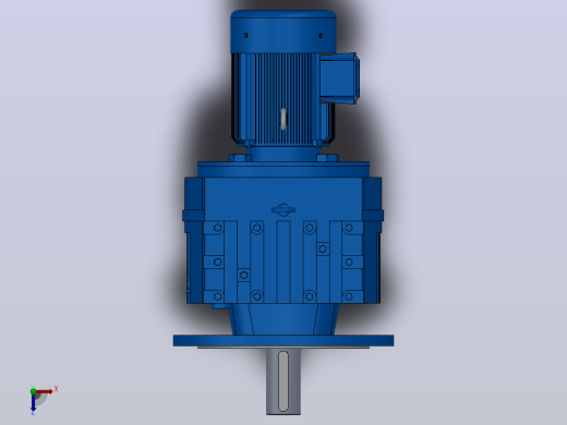 RF107法兰轴伸式安装斜齿轮减速机RF107-Y1.1-8P-90S-M1-0°-Φ450俯视缩略图