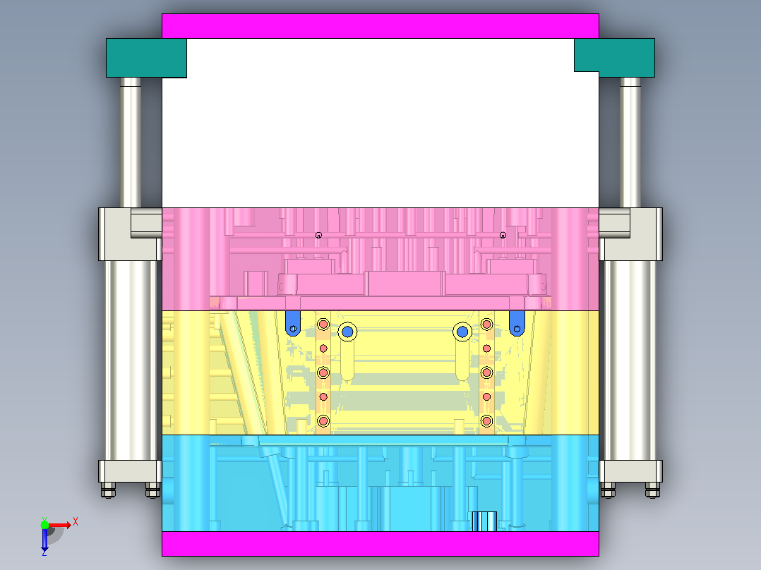 柜子主体模具设计俯视图