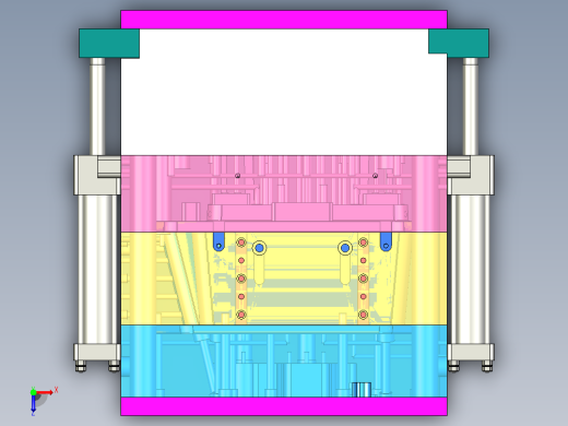 柜子主体模具设计俯视缩略图