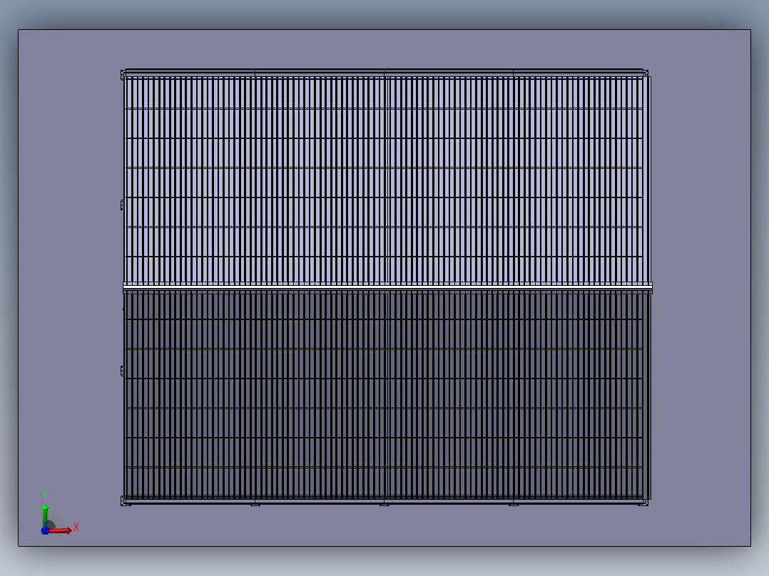 20x24米钢结构车间结构前视图