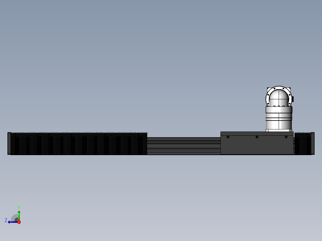 DMG170-LCR齿轮齿条模组直线滑台（电机左折）[DMG170-L16S600-DT750-A2D-LCR-P7]右视图