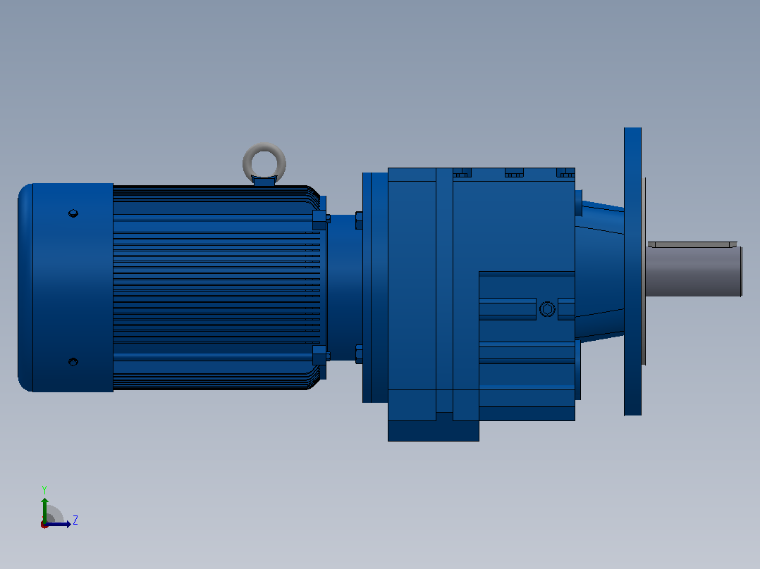 RF57法兰轴伸式安装斜齿轮减速机RF57-Y0.37-4P-71-M1-0°-Φ200左视图