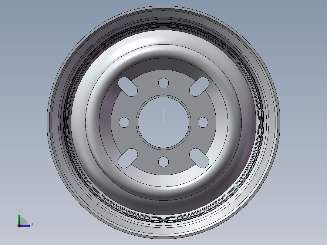 三轮摩托车前轮辋3D模型左视图