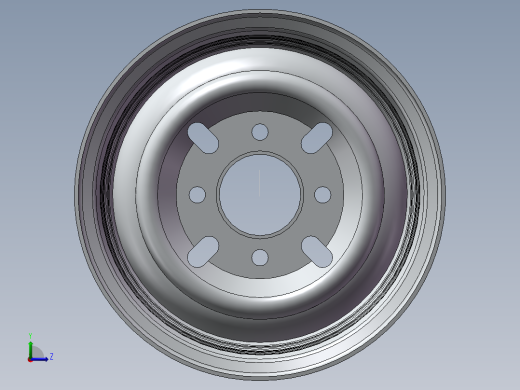 三轮摩托车前轮辋3D模型左视缩略图