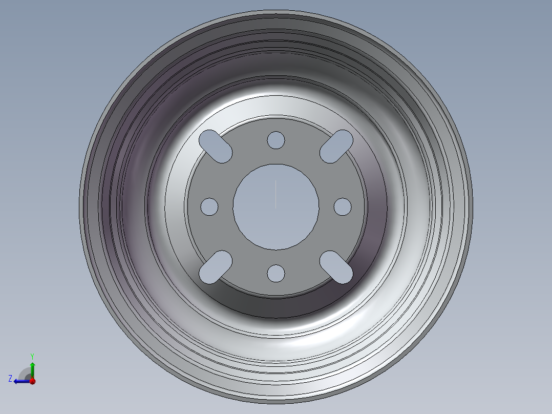 三轮摩托车前轮辋3D模型右视图