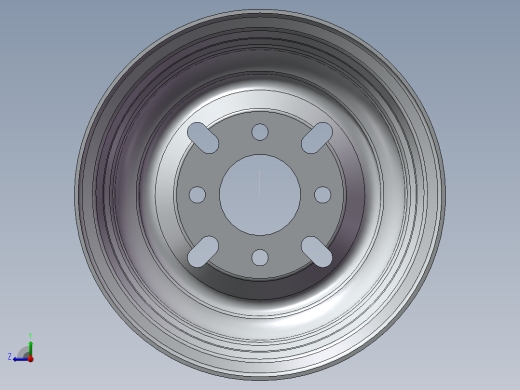 三轮摩托车前轮辋3D模型右视缩略图