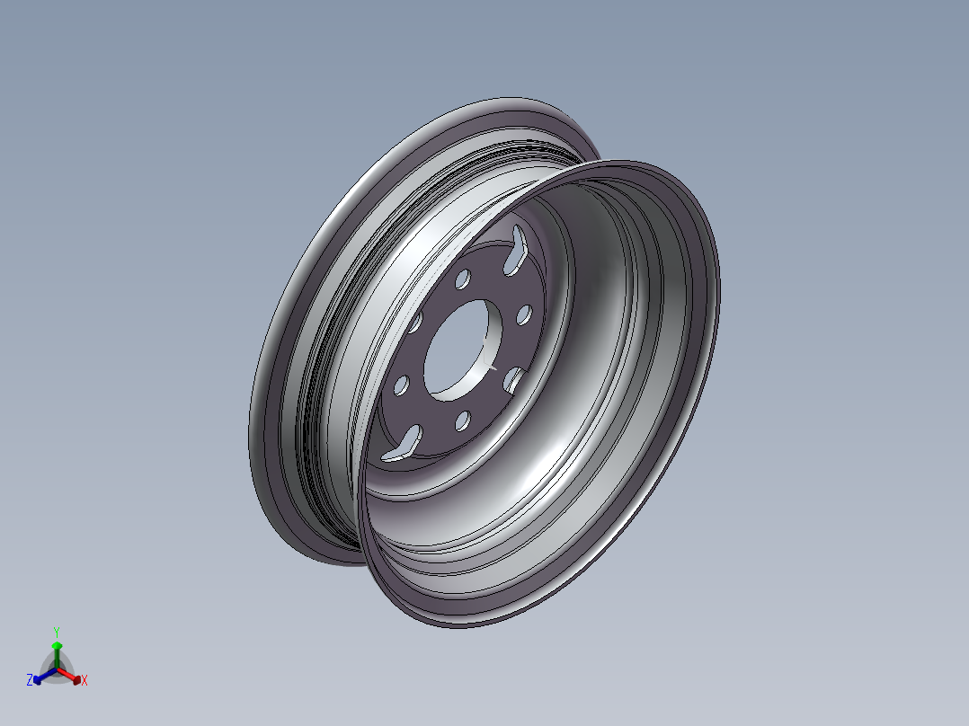 三轮摩托车前轮辋3D模型正等轴测图