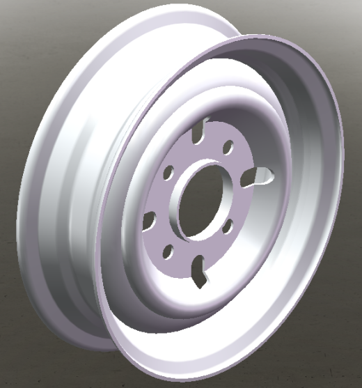 三轮摩托车前轮辋3D模型缩略图