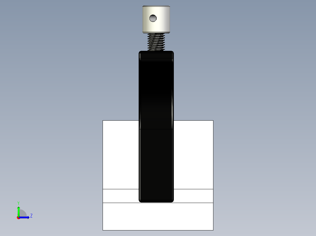 inventor v型块夹具设计左视图