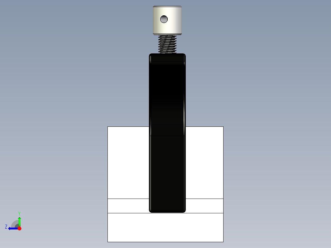inventor v型块夹具设计右视图
