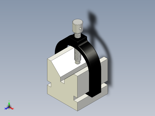 inventor v型块夹具设计正等轴测缩略图