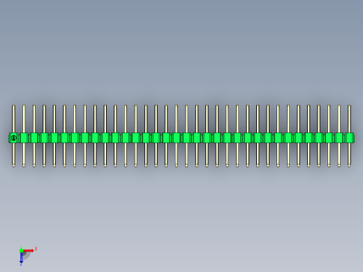 彩色公排针 100mil 2.54mm 系列-DS1022_green_3x34p_100mil_TypeD_rev1.0俯视缩略图
