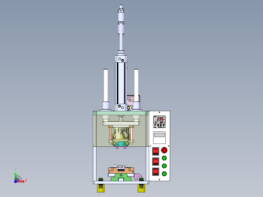 半自动铆压热熔接机前视图