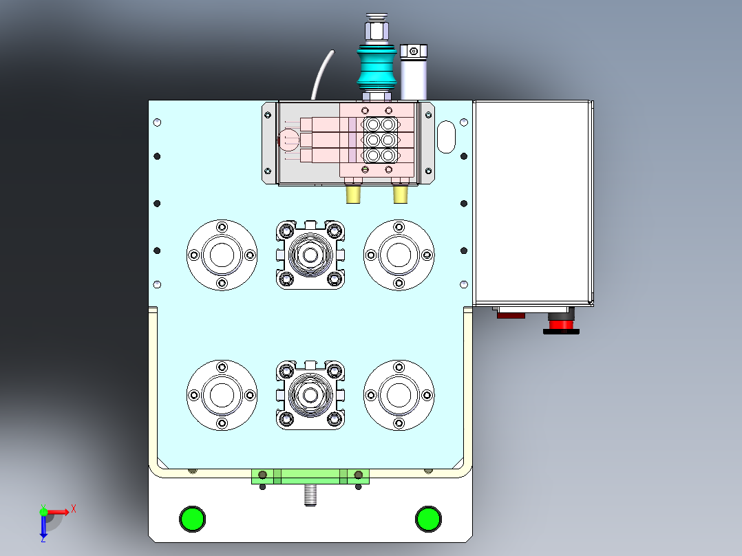 半自动铆压热熔接机俯视图