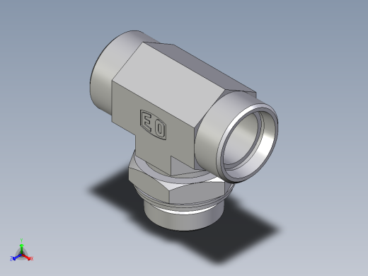 卡套式工业通用硬管接头EO_Adjustable_locknut_branch_tee_TEE28LMOMDCF