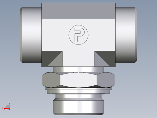 卡套式工业通用硬管接头EO_Adjustable_locknut_branch_tee_TEE28LMOMDCF后视缩略图