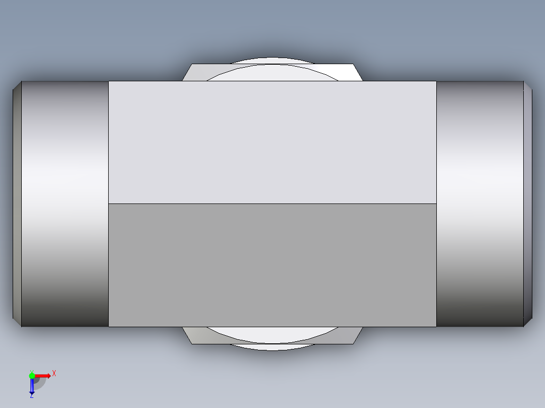 卡套式工业通用硬管接头EO_Adjustable_locknut_branch_tee_TEE28LMOMDCF俯视图