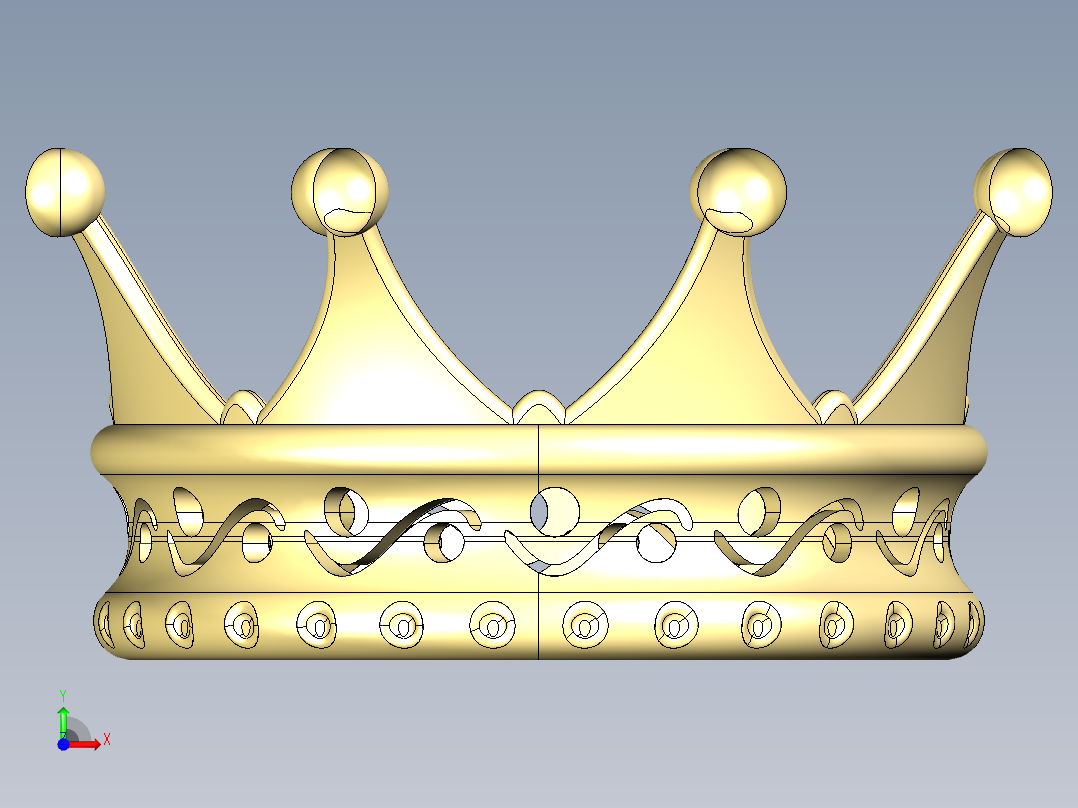 儿童王冠前视图