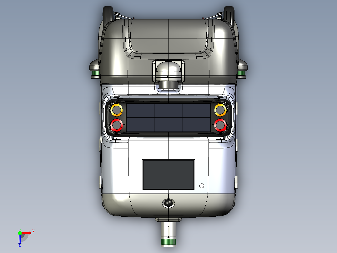 无人快递车无人运输车机器人AGV小车俯视图
