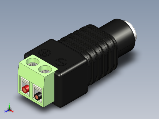 电容器 二极管 电阻器-STEP Barrel-Jack Socket Terminal正等轴测缩略图