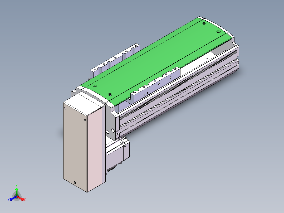 MTH丝杆半封闭模组MT120BS-BM-200W正等轴测图