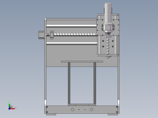 DIY三轴雕铣机3d图纸 数控加工中心3D 丝杆电机DIY三轴铣床3d图纸前视缩略图