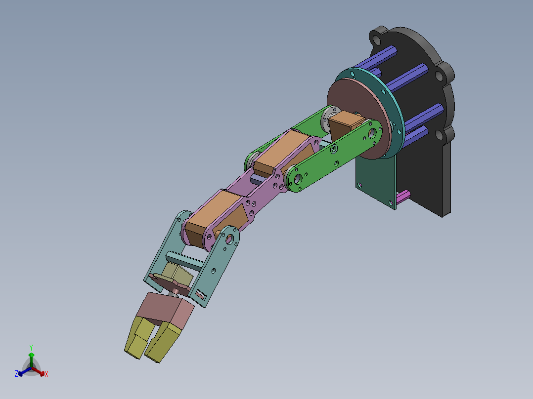 6自由度机械臂正等轴测图